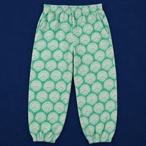 Boden Kids Girls 11Y Green Seashell Print Jogger Pants Elastic Waist Beach
